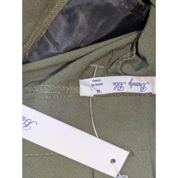 NWOT Brandy Blu Women’s Trousers High Waist Tapered Leg Olive Size M - Picture 11 of 13